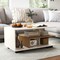 Rectangular Coffee Table with L-shaped Middle Shelf - 35.5" x 19.5" x 16.5" (L x W x H)